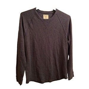 Abercrombie and Fitch Men's Size M Thermal Shirt Top Blue Crew Neck Pullover
